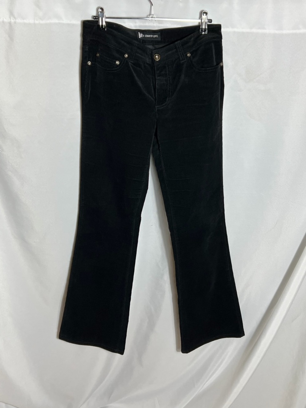 JLO Jennifer Lopez Black Corduroy Bootcut Pants Stretch Mid Rise Size 5